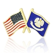 Lapel Pins, Stock States Crossed Flags | https://www.bestnamebadges.com