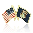 Lapel Pins, Stock States Crossed Flags | https://www.bestnamebadges.com