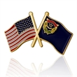 Lapel Pins, Stock States Crossed Flags | https://www.bestnamebadges.com