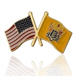 Lapel Pins, Stock States Crossed Flags | https://www.bestnamebadges.com