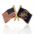 Lapel Pins, Stock States Crossed Flags | https://www.bestnamebadges.com