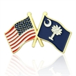 Lapel Pins, Stock States Crossed Flags | https://www.bestnamebadges.com