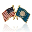 Lapel Pins, Stock States Crossed Flags | https://www.bestnamebadges.com