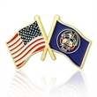 Lapel Pins, Stock States Crossed Flags | https://www.bestnamebadges.com