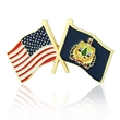 Lapel Pins, Stock States Crossed Flags | https://www.bestnamebadges.com