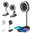 Portable Foldable LED Desk Fan with Wireless Charging Base | https://www.bestnamebadges.com