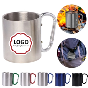 Stainless Steel Mug With Carabiner Hook