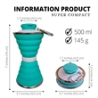 17 Oz Collapsible Water Bottles with Carabiner | https://www.bestnamebadges.com