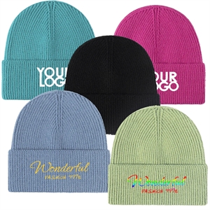 Personalised Super Thick Warm Coarse Knitting Beanie Hats | https://www.bestnamebadges.com