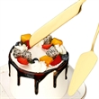 Stainless Steel Kitchen Party Wedding Cake Knife Server Set | https://www.bestnamebadges.com