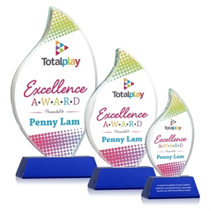 Odessy Flame Vividprint™ Award on Newhaven - Blue | https://www.bestnamebadges.com
