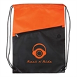 Two-Tone Drawstring Backpack With Zipper 210D | https://www.bestnamebadges.com