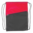 Two-Tone Drawstring Backpack With Zipper 210D | https://www.bestnamebadges.com