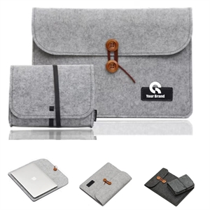 Felt laptop liner bag and accessory power pockets