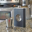 8oz Portable Hip Flask with Built In  Collapsible Shot Glass | https://www.bestnamebadges.com