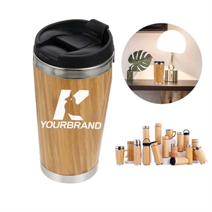 450ml Insulated Bamboo shell StainlessSteel Drinking Tumbler