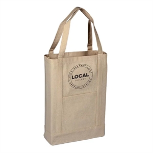 Canvas Two Tone Deluxe Tote Bag ( 14" X 16" X 4" ) 12 OZ