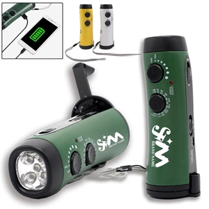 Portable Hand Crank Travel Camping LED Flashlight Radio