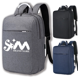 Simple Business Travel Laptop Backpack With USB Charging