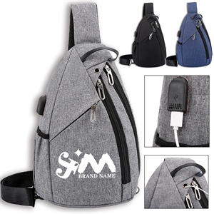 Lightweight Travel Sling Bag Crossbody With USB Charging