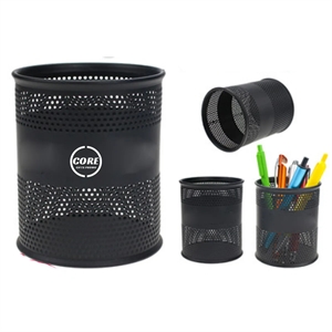 Pen Case Mesh Metal Pencil Brush Pot