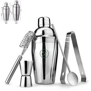 5 PCS Cocktail Shaker Set Stainless Steel