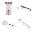 5 PCS Cocktail Shaker Set Stainless Steel | https://www.bestnamebadges.com