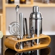 Cocktail Shaker Set Bartender Kit with Stand | https://www.bestnamebadges.com