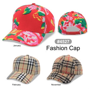 5 Panel Designer Plaid Baseball Cap, Cotton