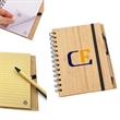 Eco-Friendly Natural Bamboo Cover Notebook With A Pen | https://www.bestnamebadges.com