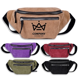 Corduroy Adjustable Strap Waist Bag  for Travel Sports