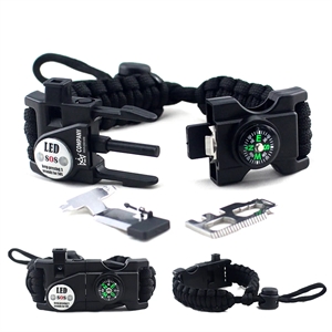 Sports Paracord Bracelet Adjustable with 20 Emergency Tools