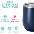 12 Oz Engraved Stainless Steel Wine Cup With Lid Can Cooler | https://www.bestnamebadges.com