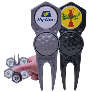 Divot Tool Fidget Spinner with Removable Ball Marker
