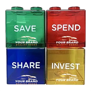 Unique Educational Durable Clear Plastic Coin Savings Jar