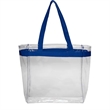 Clear Plastic Tote Bag w/ Colored Handles | https://www.bestnamebadges.com