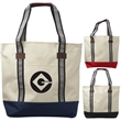 Top Zipper Closure Polyester Cotton Canvas Tote Bags | https://www.bestnamebadges.com