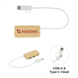 Douglas Bamboo Dual USB Hub | https://www.bestnamebadges.com