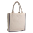 Color Stripe Fancy Web Handle Tote Bag W/ Bottom Gusset | https://www.bestnamebadges.com