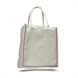 Color Stripe Fancy Web Handle Tote Bag W/ Bottom Gusset | https://www.bestnamebadges.com