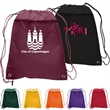 210D Polyester Drawstring Backpack W/ Front Pocket | https://www.bestnamebadges.com
