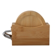 Bamboo Coaster Set With Bottle Opener | https://www.bestnamebadges.com