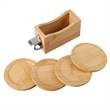 Bamboo Coaster Set With Bottle Opener | https://www.bestnamebadges.com