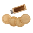 Bamboo Coaster Set With Bottle Opener | https://www.bestnamebadges.com