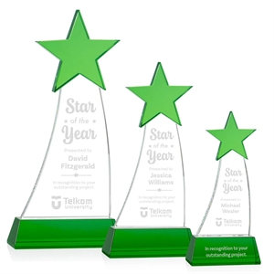 Manolita Star Award - Green/Green | https://www.bestnamebadges.com