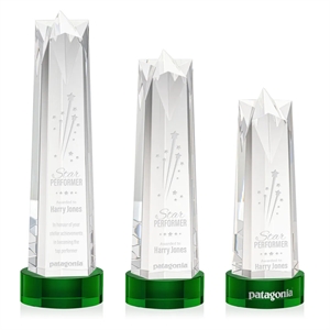 Ellesmere Star on Stanrich Base - Green | https://www.bestnamebadges.com