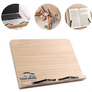 Bamboo Ergonomic Adjustable Book Stand With Fixed Arms