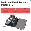 8000mAh Business Padfolio With Wireless Charge and USB | https://www.bestnamebadges.com