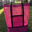 Mesh Beach Tote Cooler Bag | https://www.bestnamebadges.com