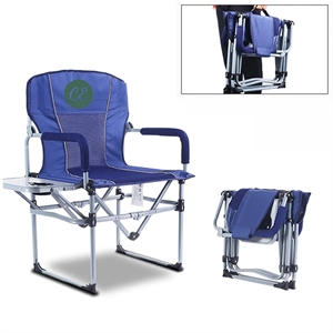 Heavy Duty Compact Camping Folding Mesh Chair with Side Tabl